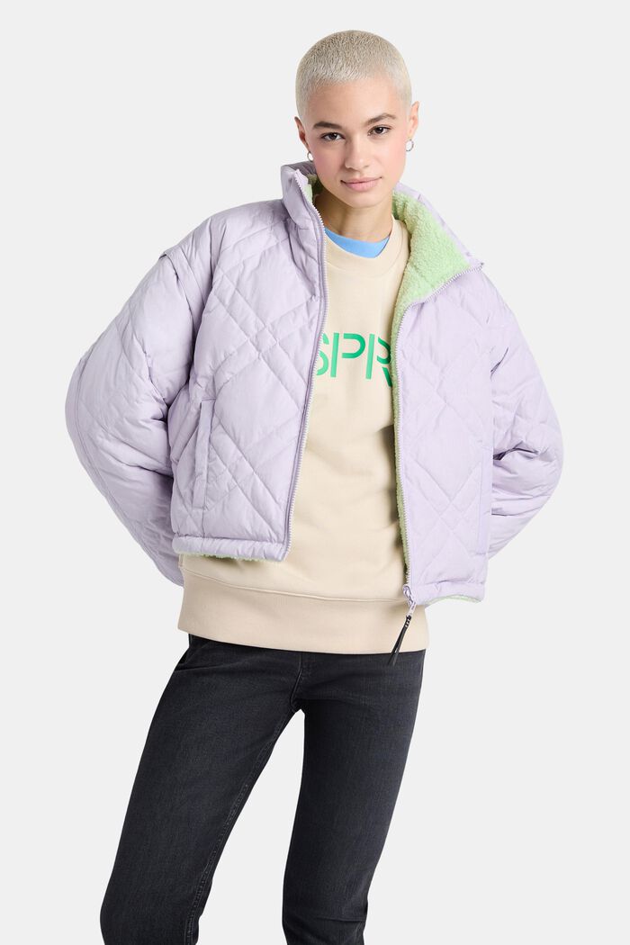 ‌雙面穿可拆卸絎縫夾克, 淺紫色, detail image number 0