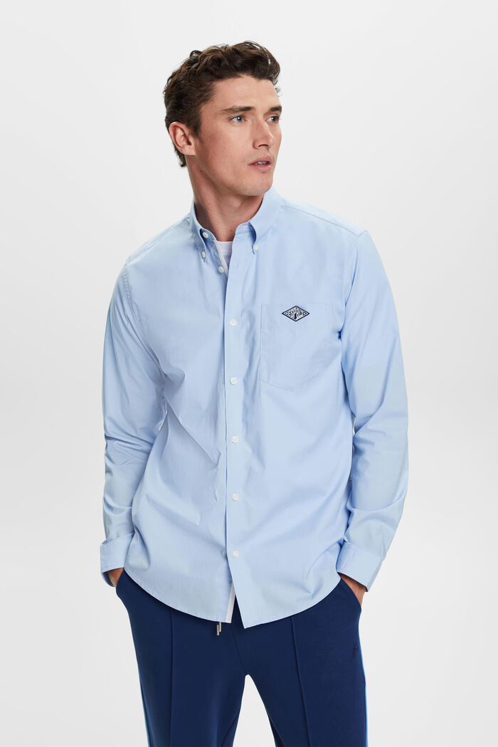 棉質扣角領襯衫, 淺藍色, detail image number 0