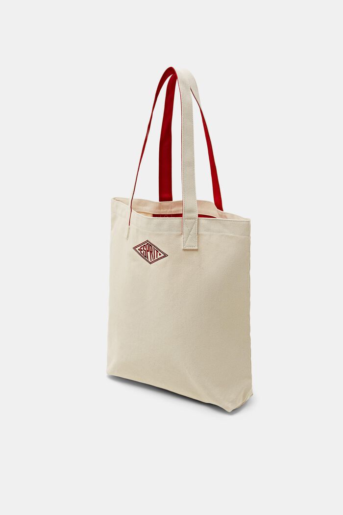 Logo Cotton Tote Bag, 米色, detail image number 2