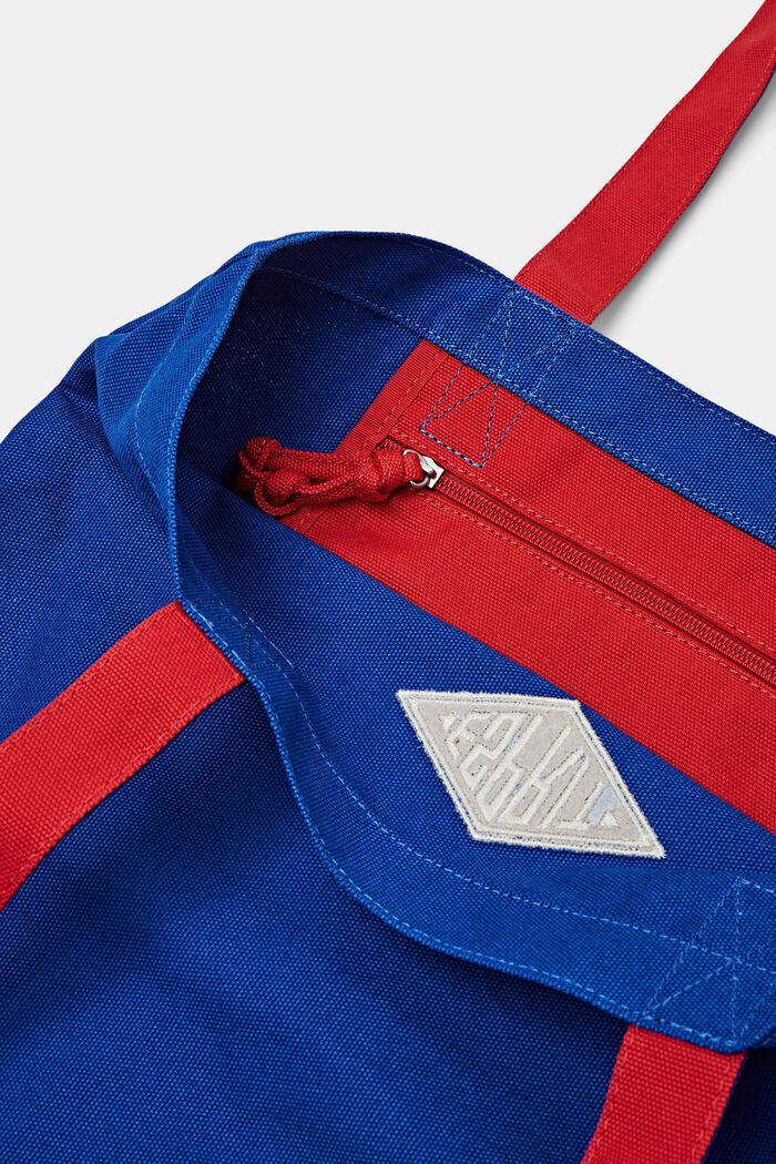 Logo Cotton Tote Bag, 藍色, detail image number 3