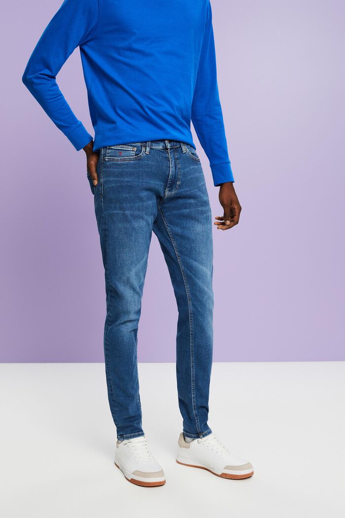 Mid-Rise Slim Jeans, BLUE MEDIUM WASH, detail image number 0