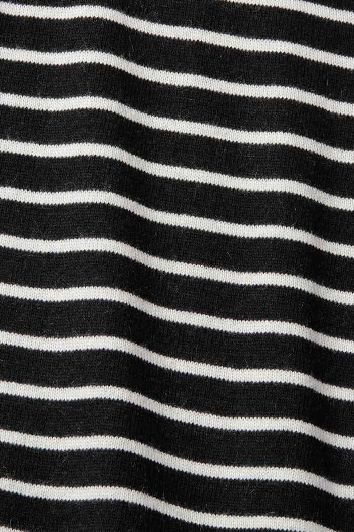 雙色調羊毛混紡連衣裙，LENZING™ ECOVERO™, 黑色, detail image number 1