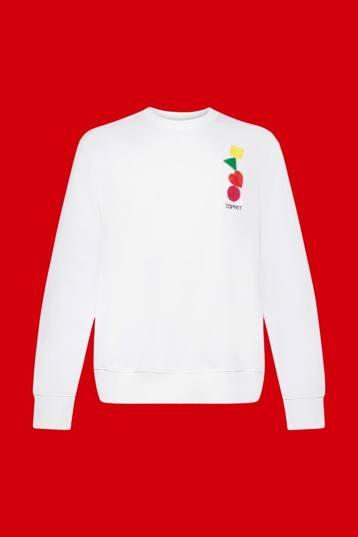 Embroidered Logo Sweatshirt, WHITE, detail image number 5