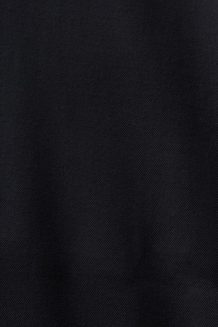 ‌超大廓形中長款恤衫式連身裙, 黑色, detail image number 4
