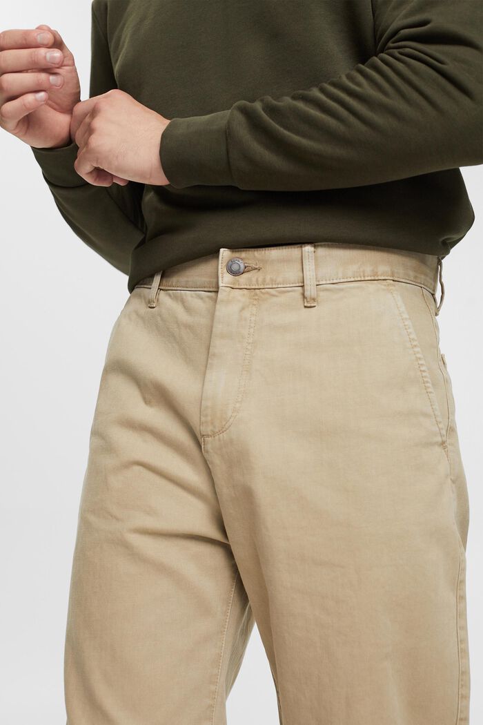 Wide leg, sustainable cotton trousers, LIGHT BEIGE, detail image number 2