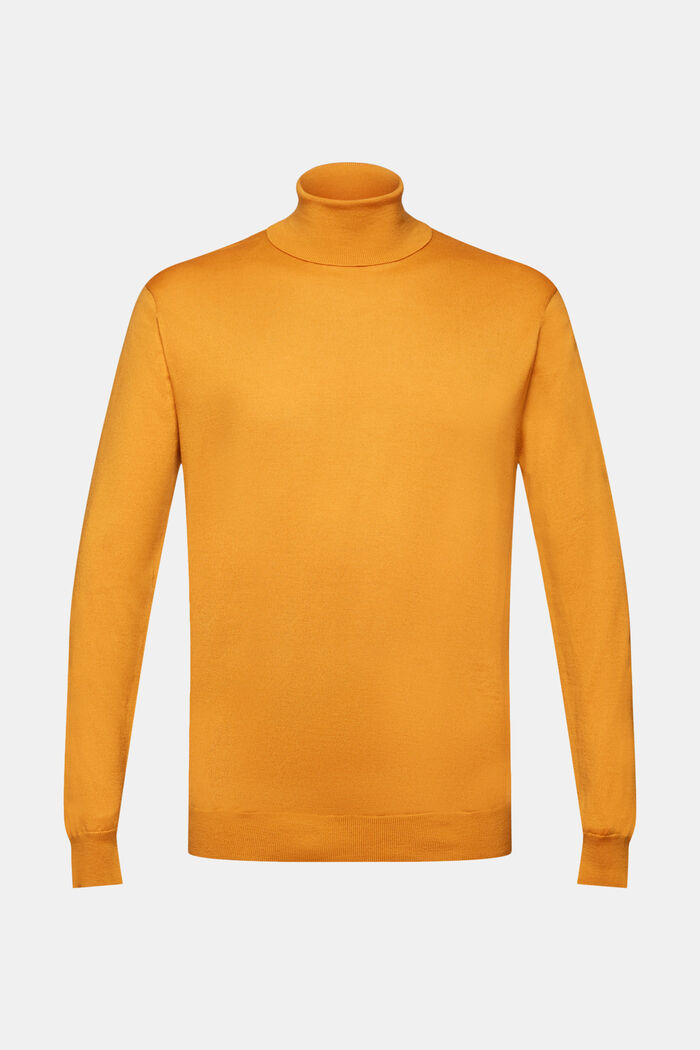 Merino Wool Turtleneck Sweater, HONEY YELLOW, detail image number 6
