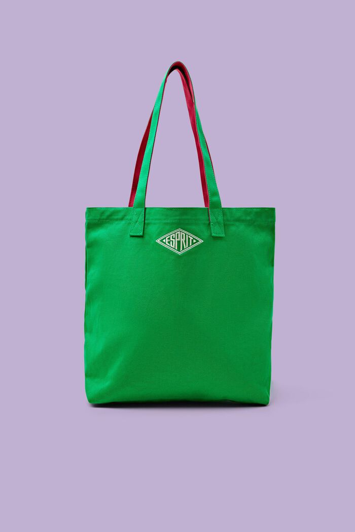 Logo Cotton Tote Bag, 綠色, detail image number 0