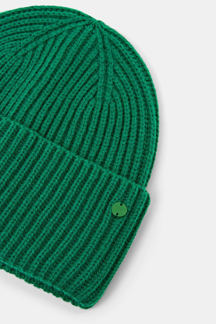 羅紋針織圓帽, 綠色, detail image number 1