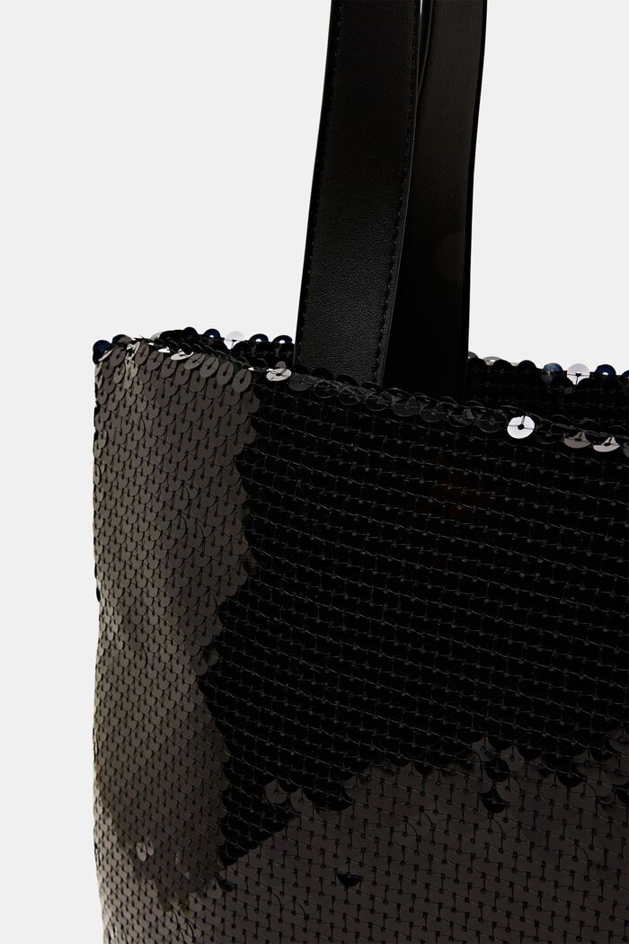 Sequin Tote Bag, BLACK, detail image number 1