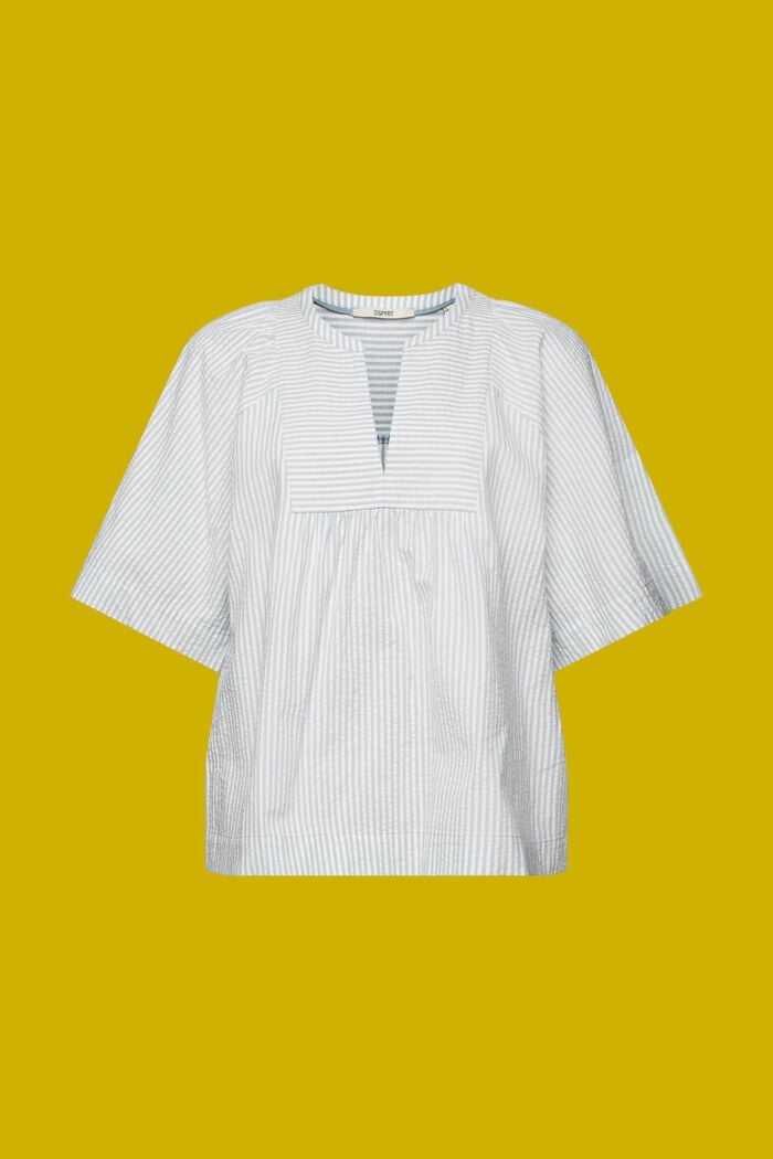 Textured short-sleeve blouse, LIGHT BLUE LAVENDER, detail image number 6