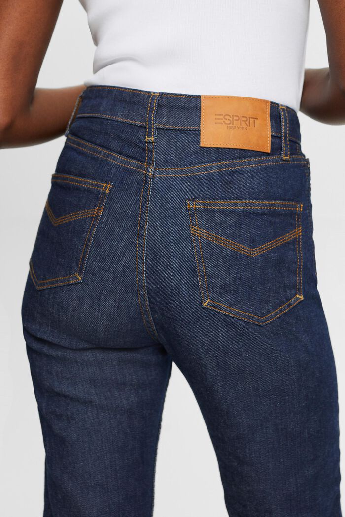 Premium Selvedge High-Rise Straight Jeans, BLUE RINSE, detail image number 5