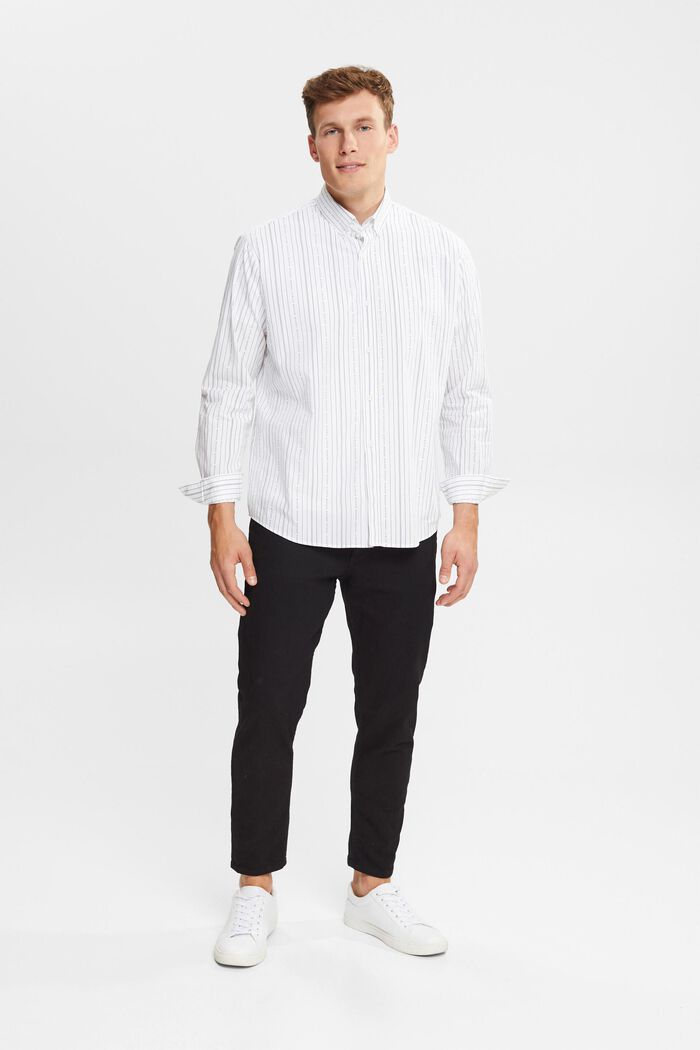 Shirt with striped pattern, WHITE, detail image number 0