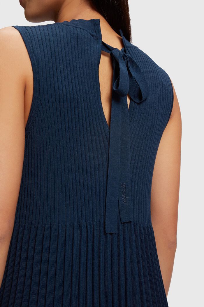 Pleated fit and flare dress, NAVY, detail image number 1