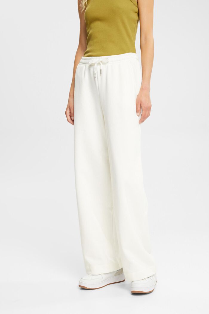 Mid-rise wide leg sweatpants, OFF WHITE, detail image number 1