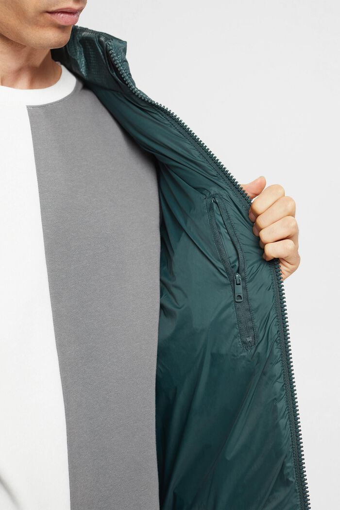 印花棉夾克, 藍綠色, detail image number 0