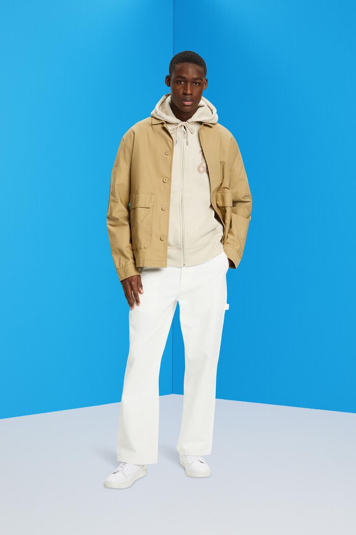 Full-length zip hoodie, LIGHT TAUPE, detail image number 1