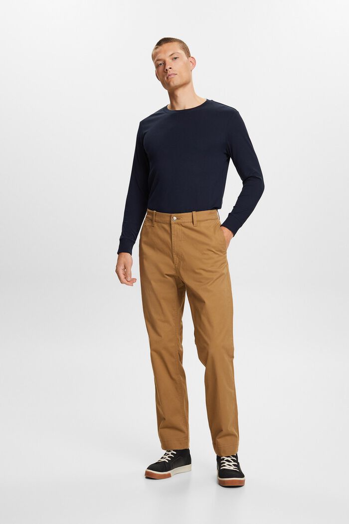 Cotton-Twill Straight Chinos, CAMEL, detail image number 5