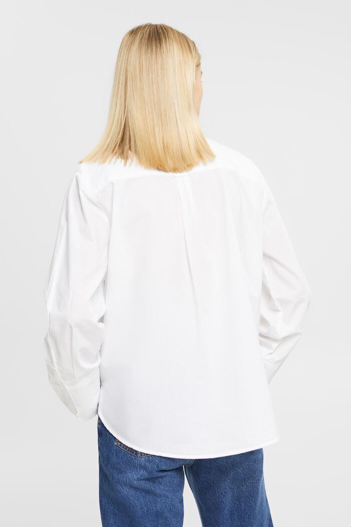 超大廓形白色棉質恤衫, 白色, detail image number 3