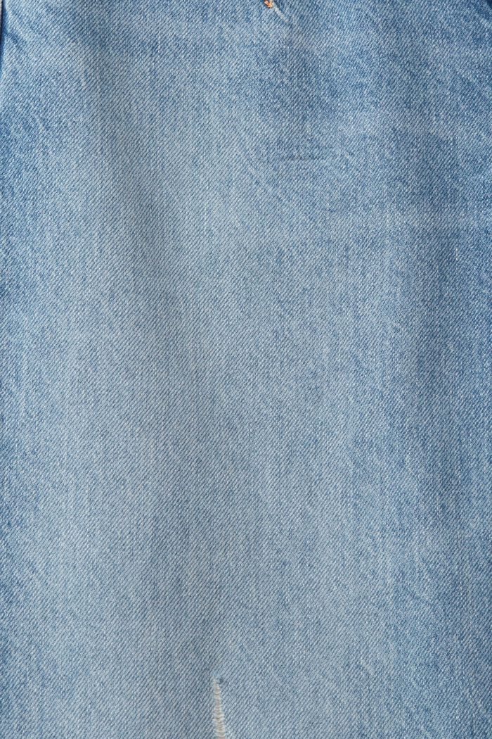 做舊寬鬆牛仔褲，100%純棉, BLUE LIGHT WASHED, detail image number 1