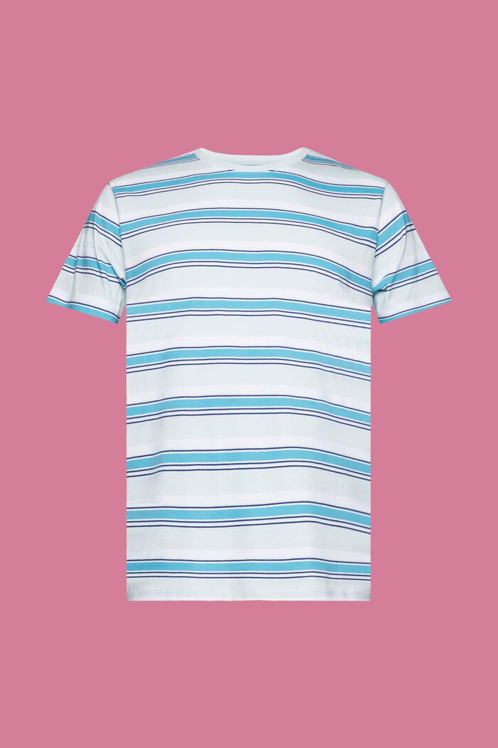Sustainable cotton striped T-shirt, LIGHT AQUA GREEN, detail image number 5