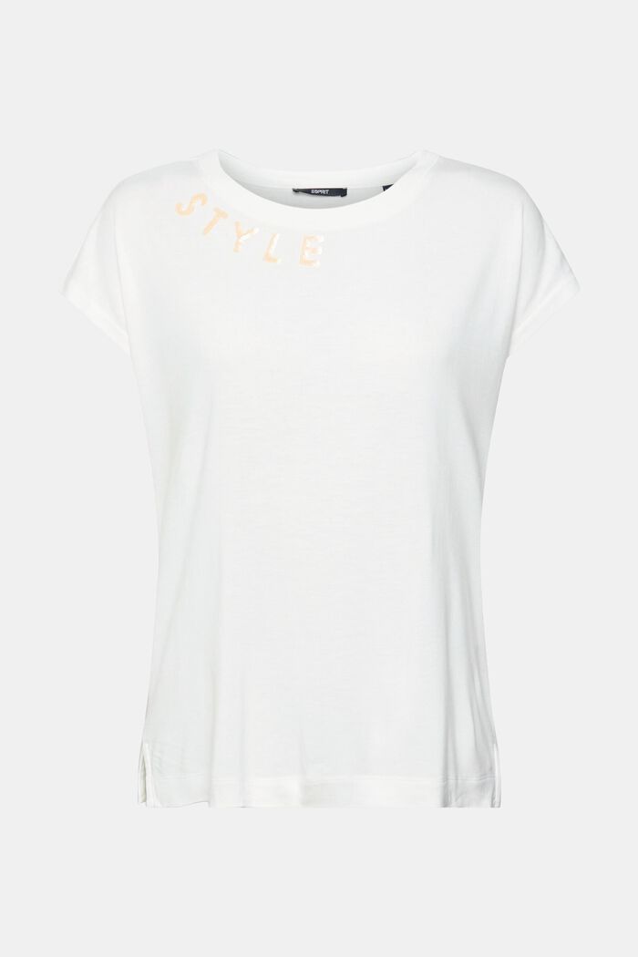 T-shirt with sequins, LENZING™ ECOVERO™, NEW OFF WHITE, detail image number 5