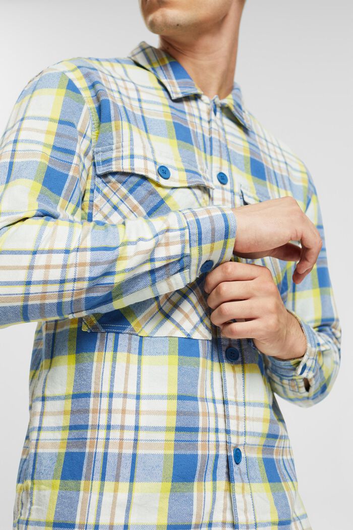 Checked shirt, BLUE, detail image number 4