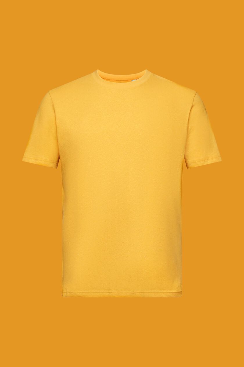 Crewneck t-shirt, cotton-linen blend