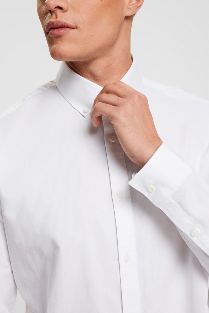修身鈕扣襯衫, 白色, detail image number 2