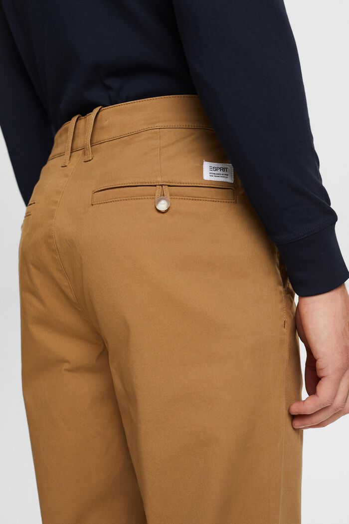 Cotton-Twill Straight Chinos, CAMEL, detail image number 4