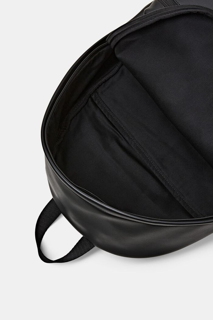 Vegan Leather Zip Pouch Backpack, BLACK, detail image number 3
