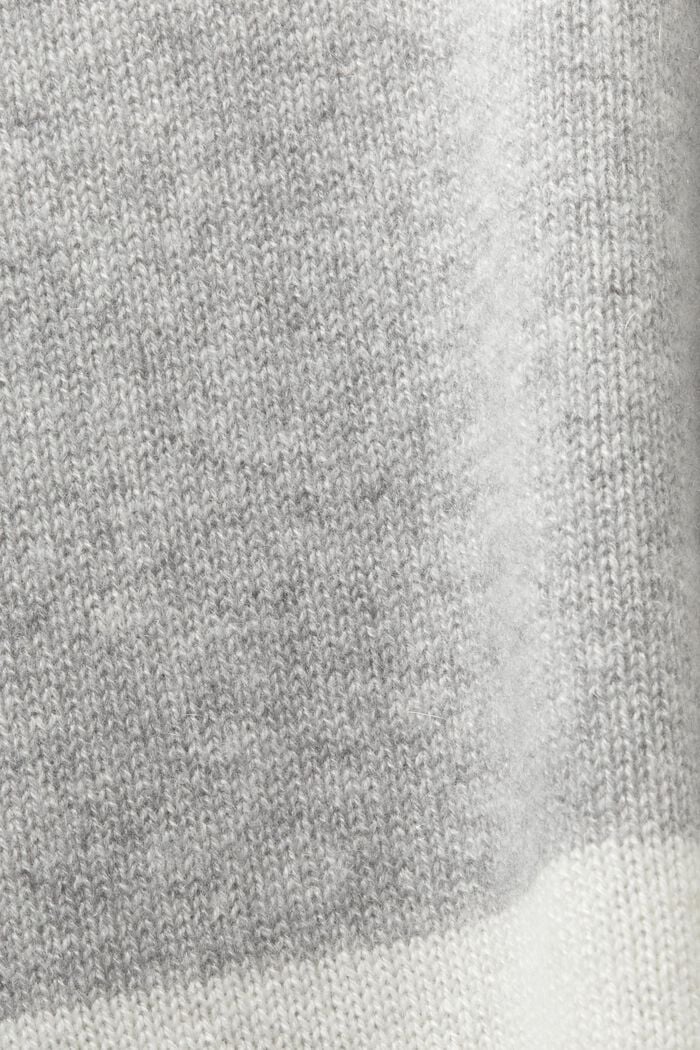 Cashmere Striped Turtleneck Sweater, LIGHT GREY, detail image number 7