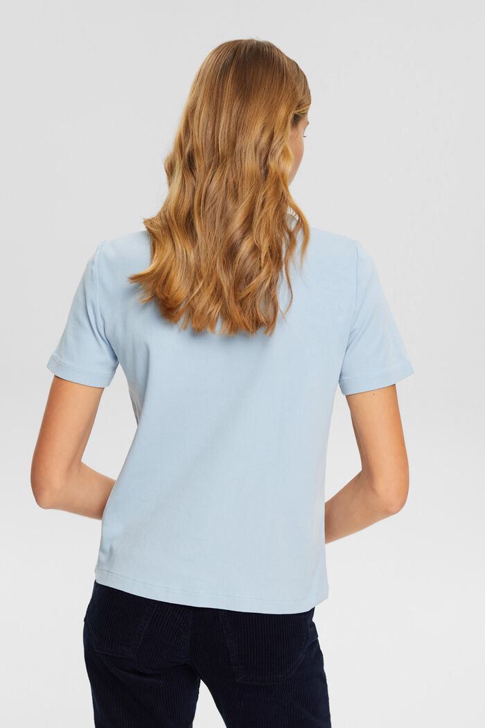 繡有LOGO標誌的有機棉T恤, 淺藍色, detail image number 3