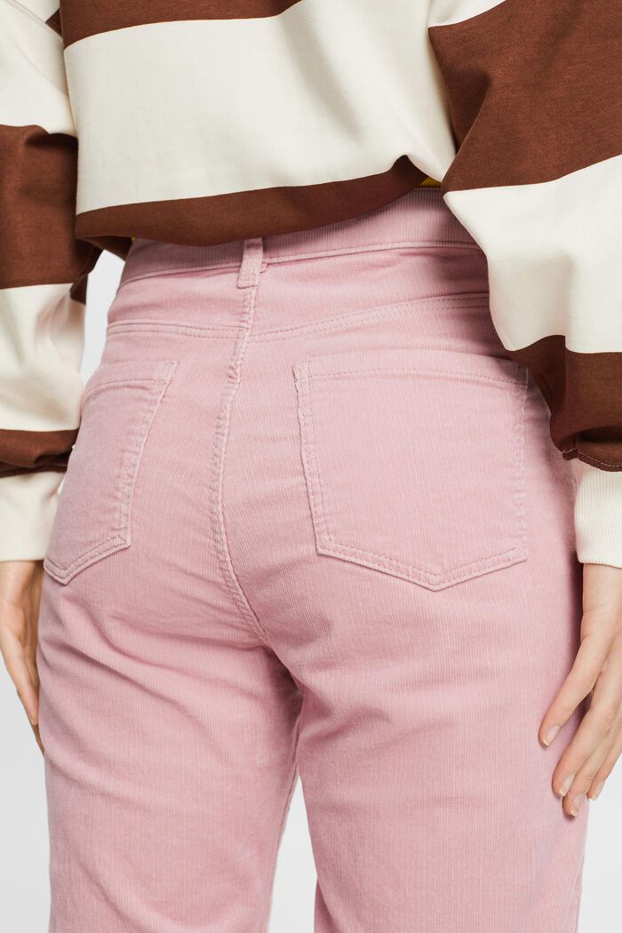 High-Rise Straight Fit Corduroy Trousers, OLD PINK, detail image number 4
