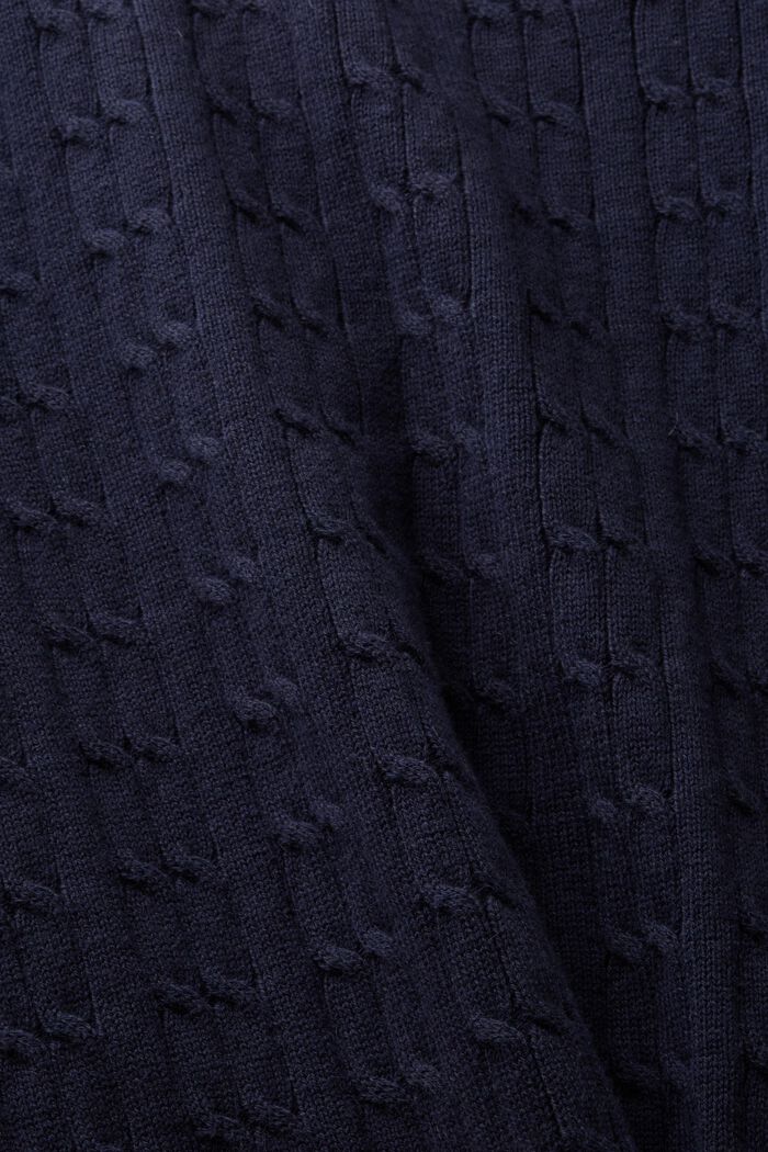 絞花針織POLO風毛衣, 海軍藍, detail image number 4