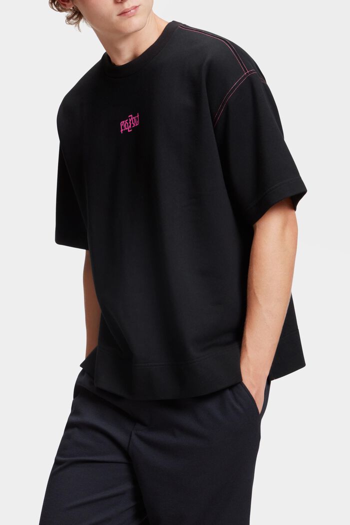 Relaxed Fit Neon Pop Print Sweatshirt, BLACK, detail image number 0