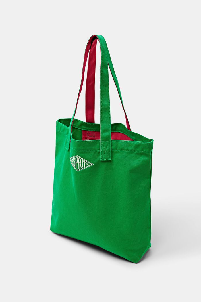 Logo Cotton Tote Bag, 綠色, detail image number 3