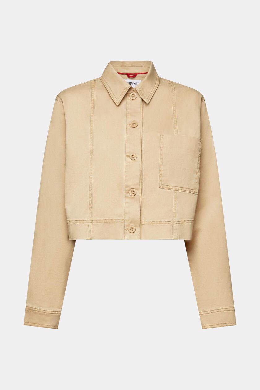 Cropped Cotton-Twill Jacket