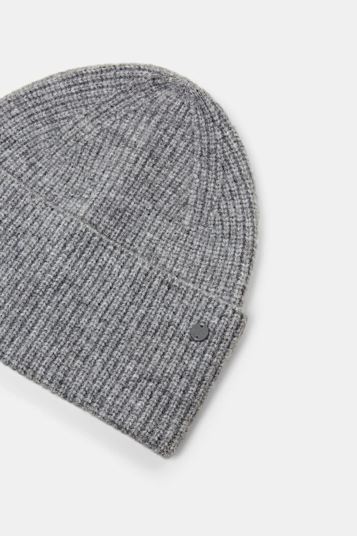 ‌羅紋針織圓帽, 淺灰色, detail image number 1