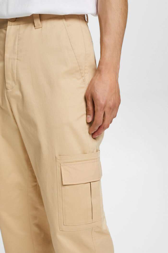 Cargo trousers with turn-up hem, SAND, detail image number 2
