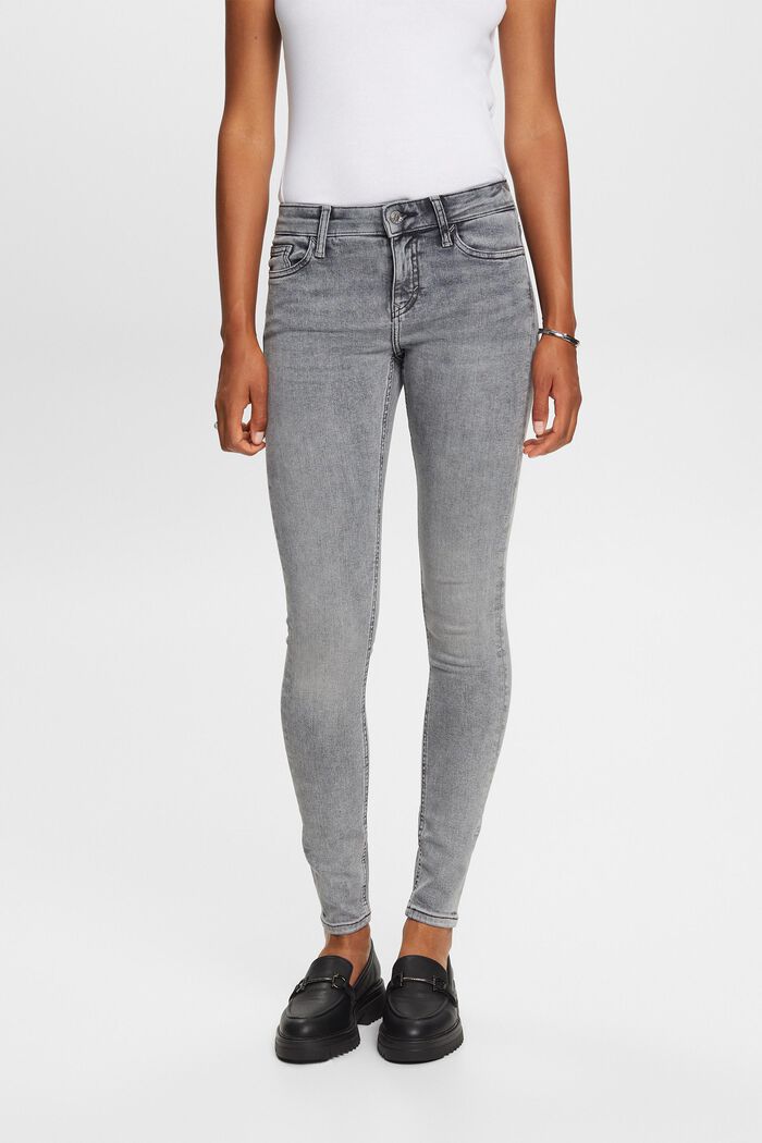 Skinny Mid-Rise Jeans, GREY MEDIUM WASHED, detail image number 0