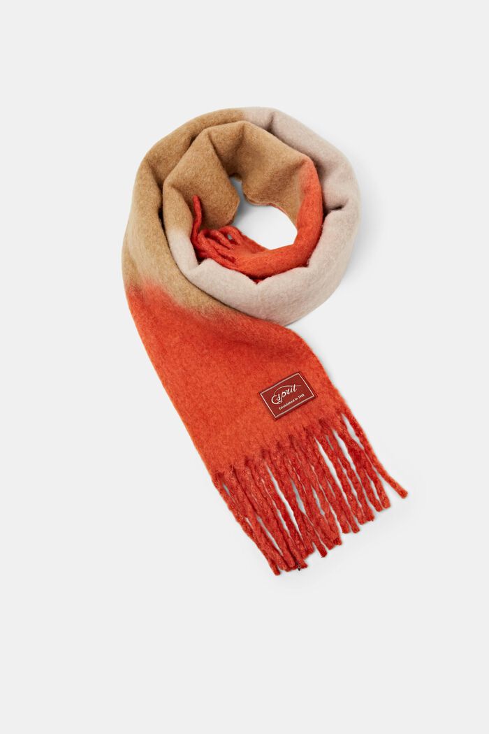 ‌加厚羊毛混紡圍巾, 橙色, detail image number 0