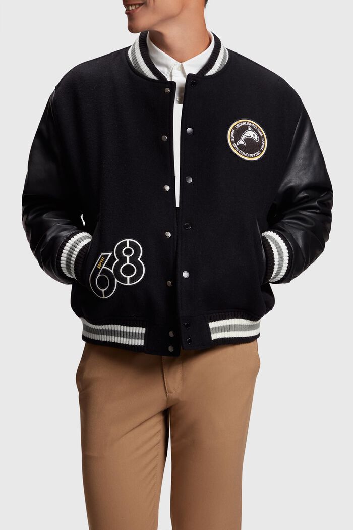 Varsity jacket, BLACK, detail image number 0