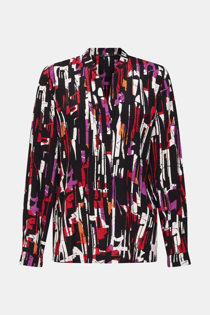 Patterned blouse, LENZING™ ECOVERO™, BLACK, detail image number 2