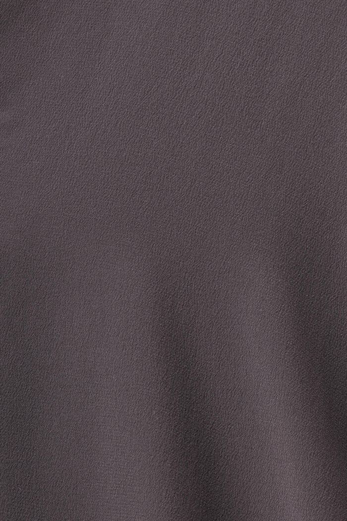 Silk Midi Shirt Dress, DARK GREY, detail image number 5