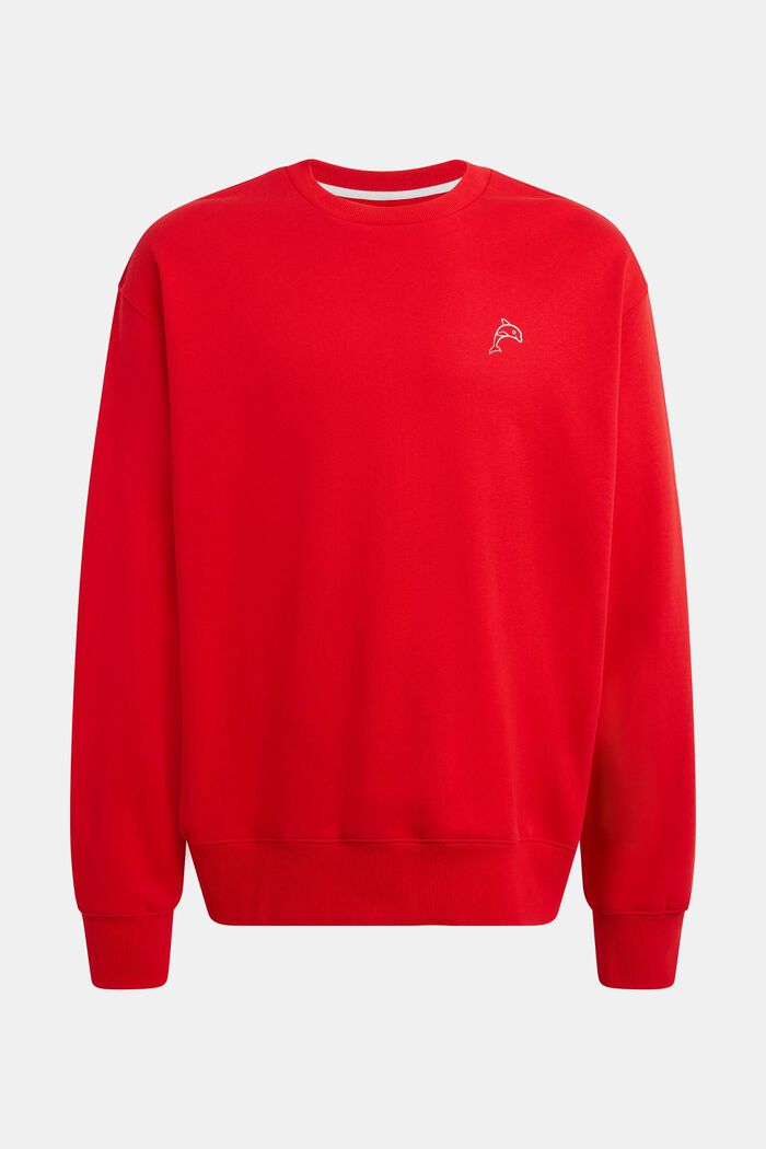 Color Dolphin Sweatshirt, ORANGE RED, detail image number 4