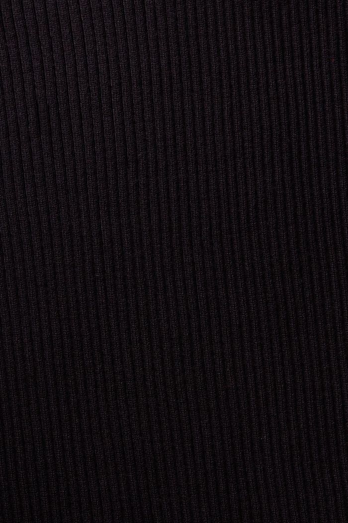 Rib knit pencil skirt, BLACK, detail image number 5
