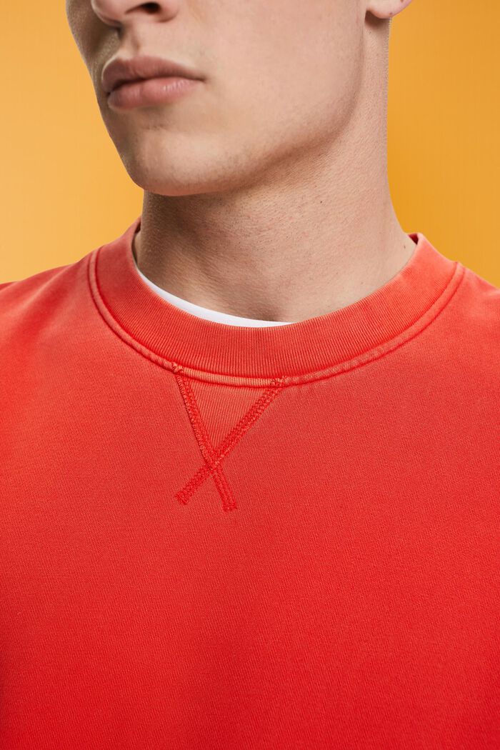 Plain regular fit sweatshirt, RED, detail image number 2