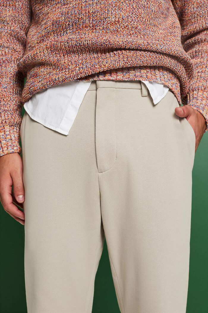 Knitted Cotton Blend Pants, BEIGE, detail image number 3