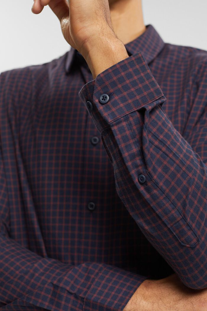 Checked slim fit shirt, NAVY, detail image number 4
