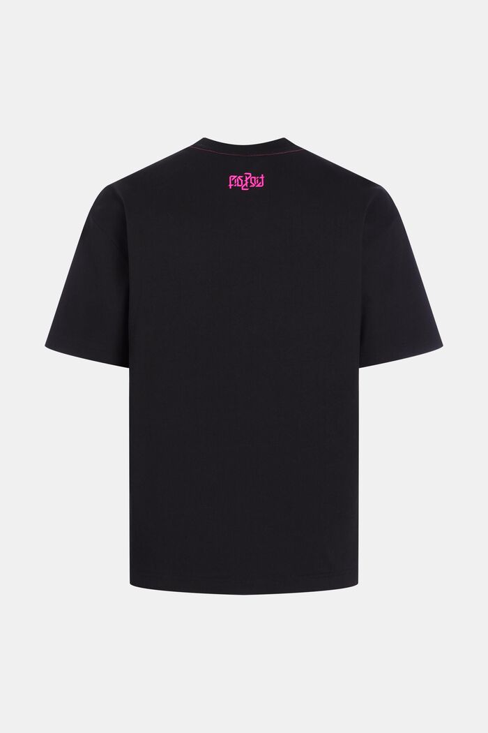 Relaxed Fit Neon Print Tee, BLACK, detail image number 4